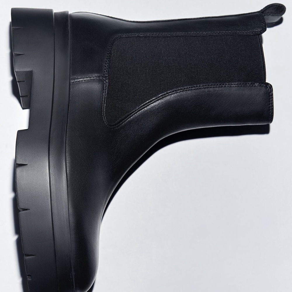 Zara Leather Lug Sole Boots - Picture 4 of 4